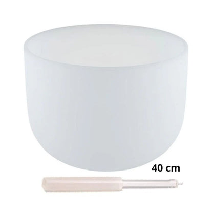 Taça sonora de cristal quartzo branco - 40 cm (432 Hertz)