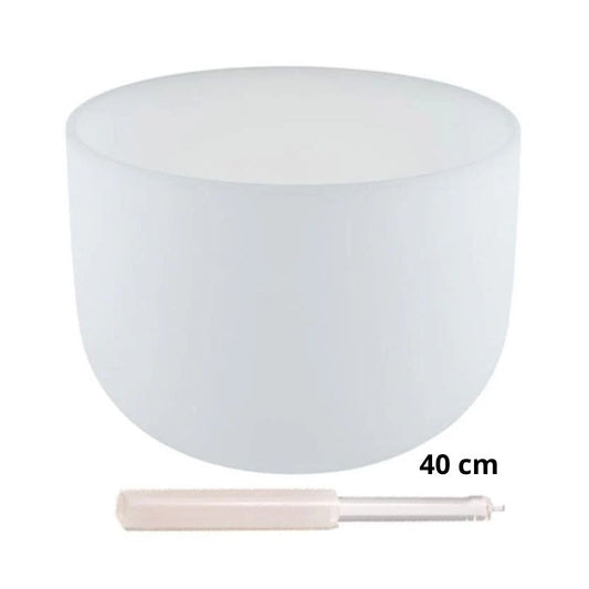 Taça sonora de cristal quartzo branco - 40 cm (432 Hertz)