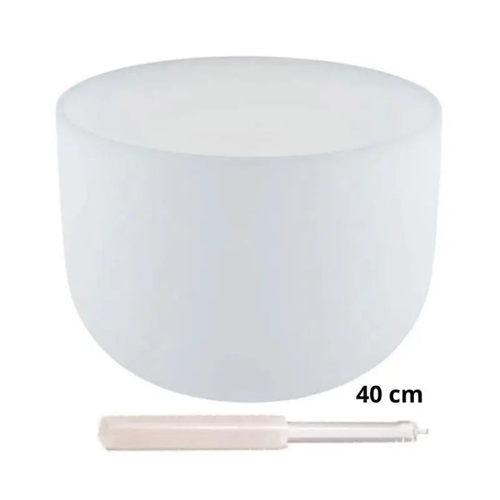 Taça sonora de cristal quartzo branco - 40 cm (432 Hertz)
