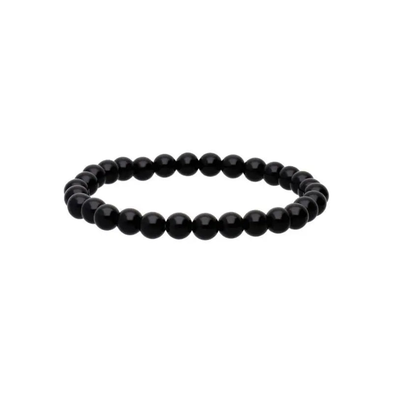Pulseira com pedras de obsidiana negra naturais