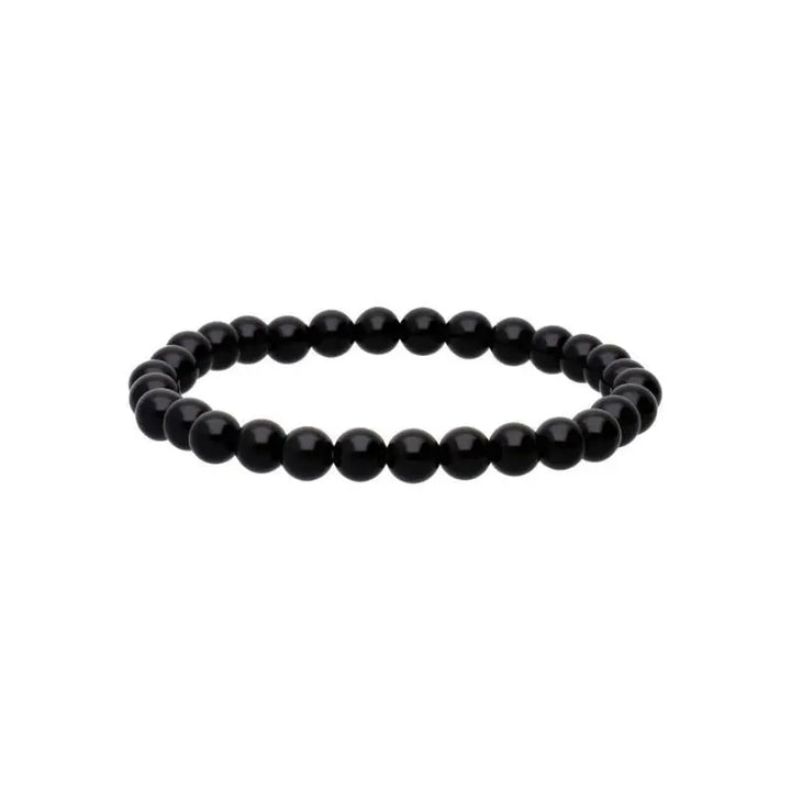 Pulseira com pedras de obsidiana negra naturais