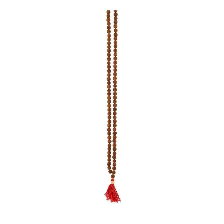 Japamala de rudraksha com contas naturais para meditação