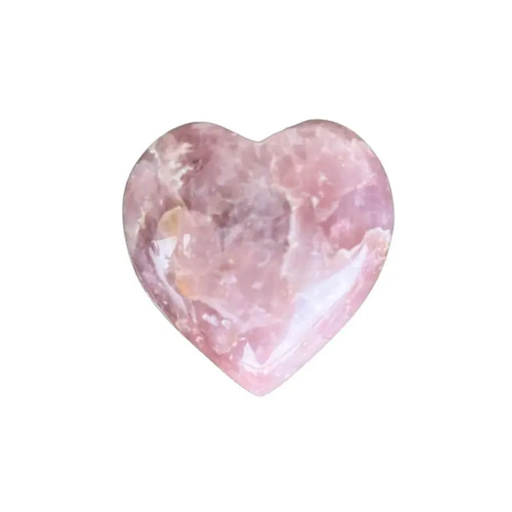 Coração de quartzo rosa grande em pedra natural polida