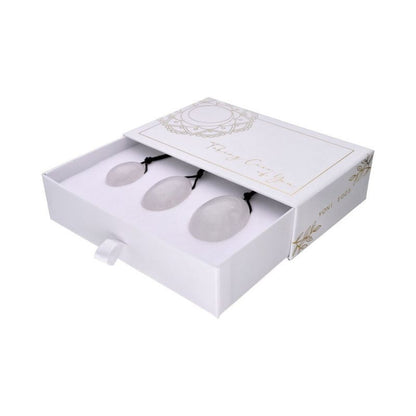 Conjunto de Yoni Eggs de Quartzo Branco