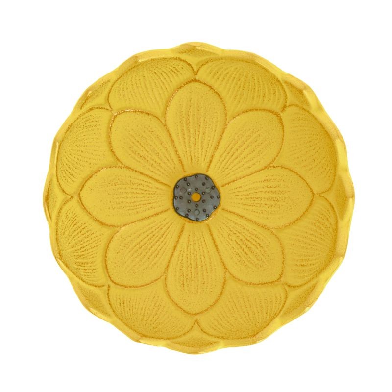 Incensário Japonês Flor de Lotus em ferro fundido - Amarelo