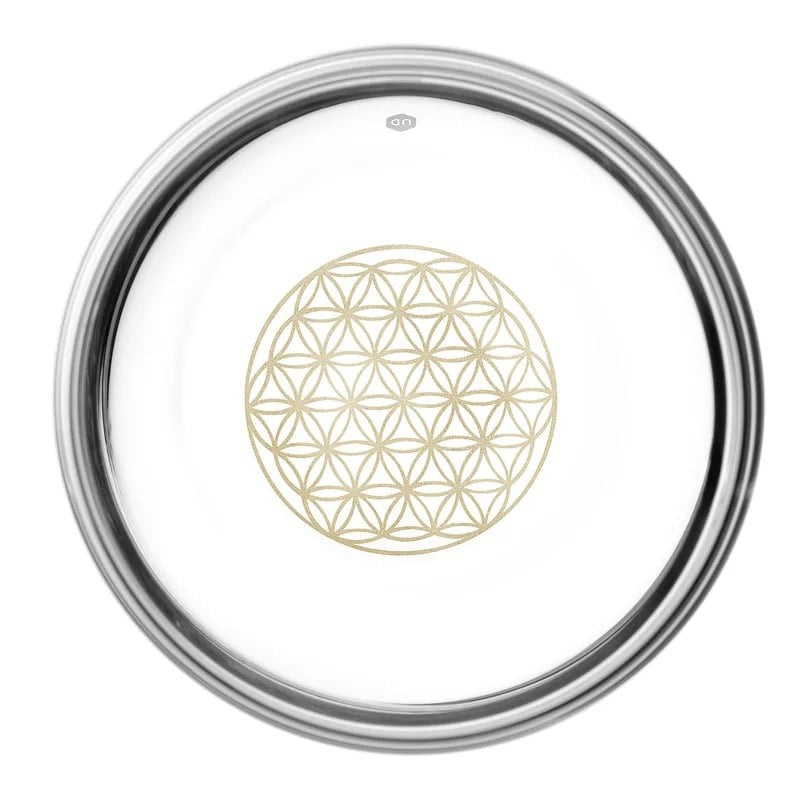 Copo de água com proporção áurea e símbolo da Flor da vida - Dourado