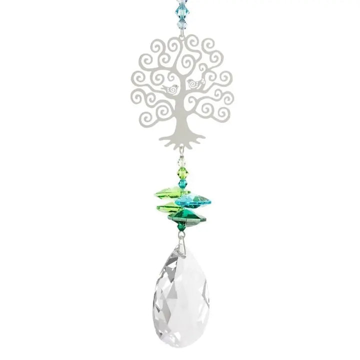 Cascata de cristais Swarovski multifacetados Árvore da Vida