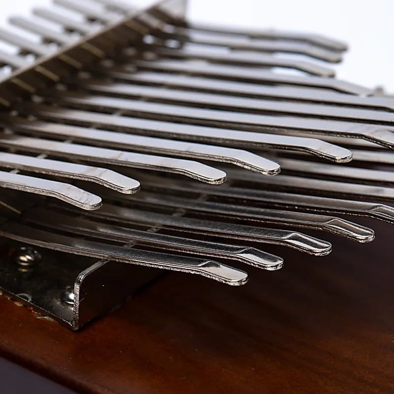 Kalimba em madeira de nogueira com 24 notas e gravação da Árvore da vida - Hluru