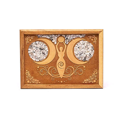 Guarda jóias decorado em madeira - Pedra da lua