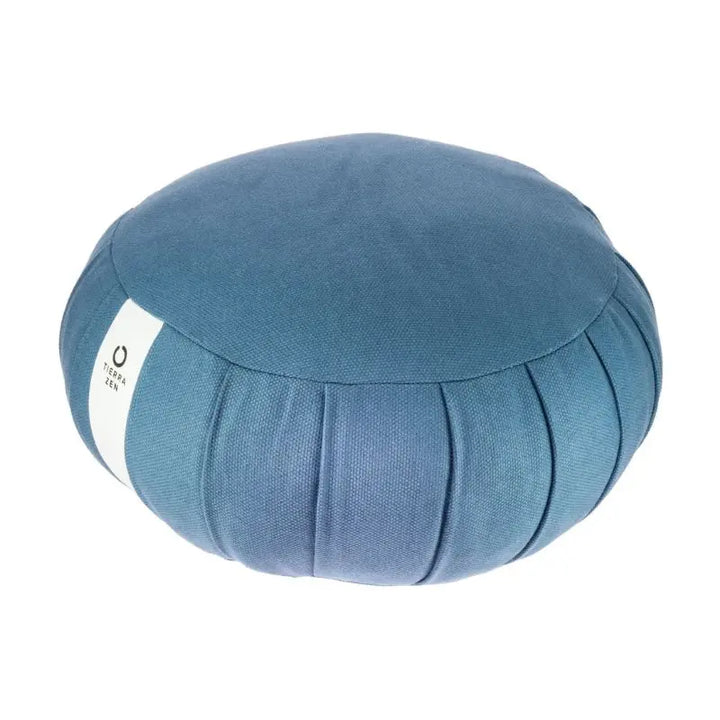 Zafu com enchimento de sumaúma na cor azul para meditação