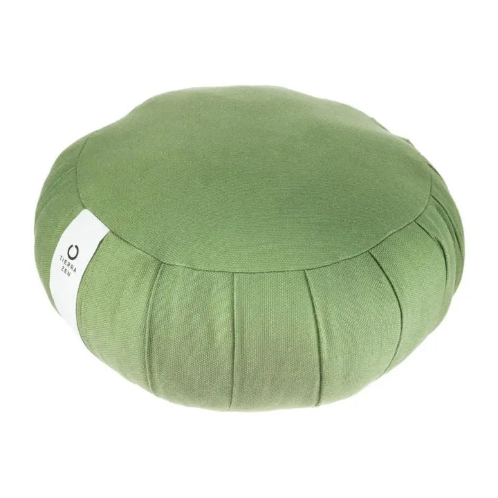 Zafu com enchimento de sumaúma na cor verde para meditação