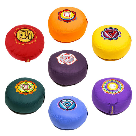 Kit de zafus bordados - 7 chakras