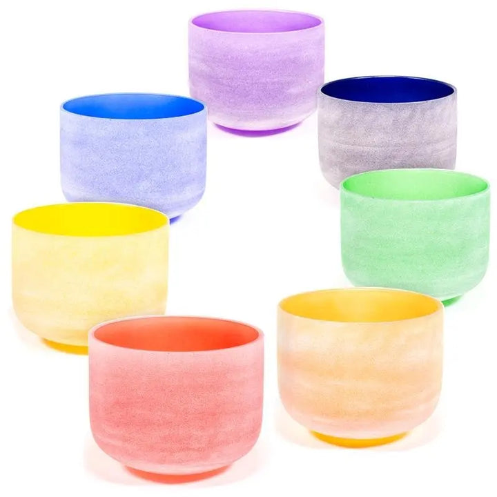 Kit de taças de cristal dos Chakras (432 Hertz)