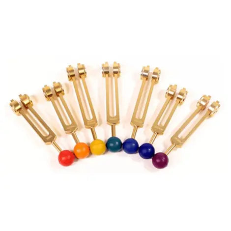 Kit de diapasões dos chakras - Dourado