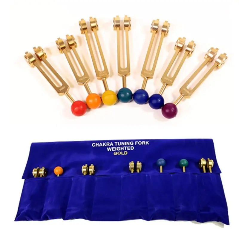 Kit de diapasões dos chakras - Dourado