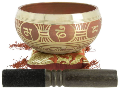 Taça tibetana Zazen com batente em madeira