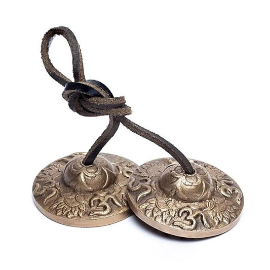 Címbalo tibetano Ohm com flor de lotus