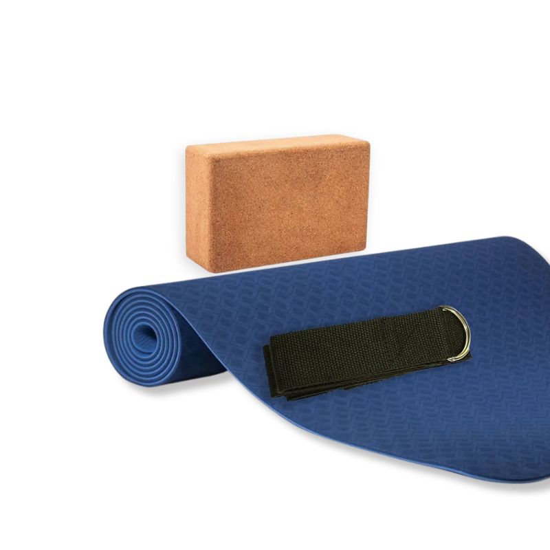Kit de Iniciação em yoga - Tapete azul