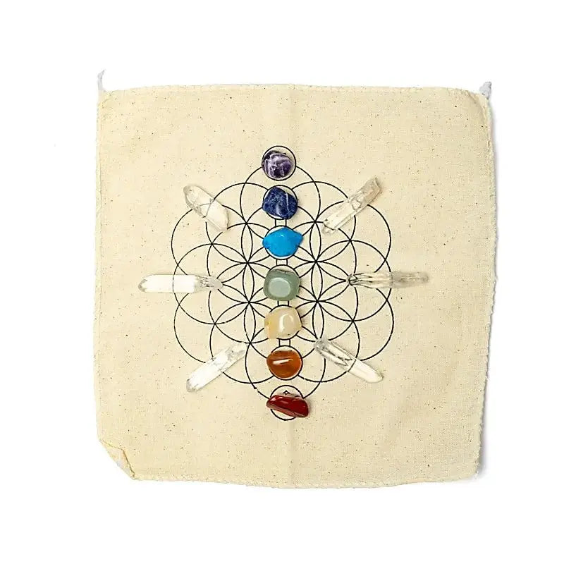 Expositor de cristais para os chakras