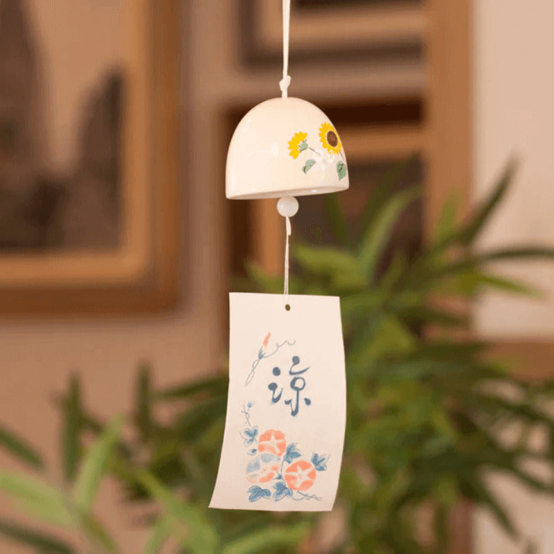 Furin Sino de Cerâmica Rankaku - Girassol