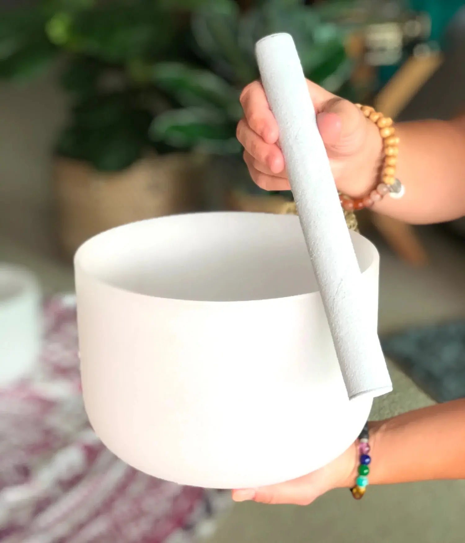 Kit de taças sonoras de cristal branco (432 Hertz)