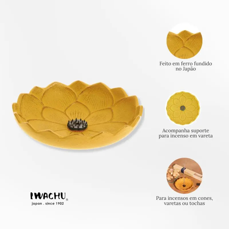 Incensario Japones Flor amarelo