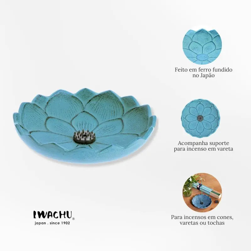 Incensario Japones Flor azul claro