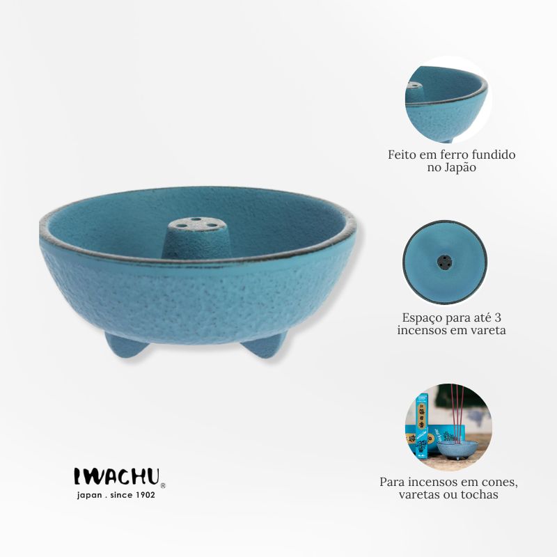 Incensário Japonês Fonte em ferro fundido