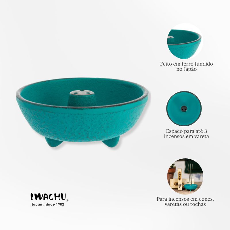 Incensário Japonês Fonte em ferro fundido