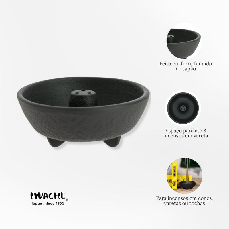 Incensário Japonês Fonte em ferro fundido