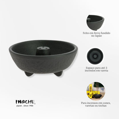 Incensário Japonês Fonte em ferro fundido