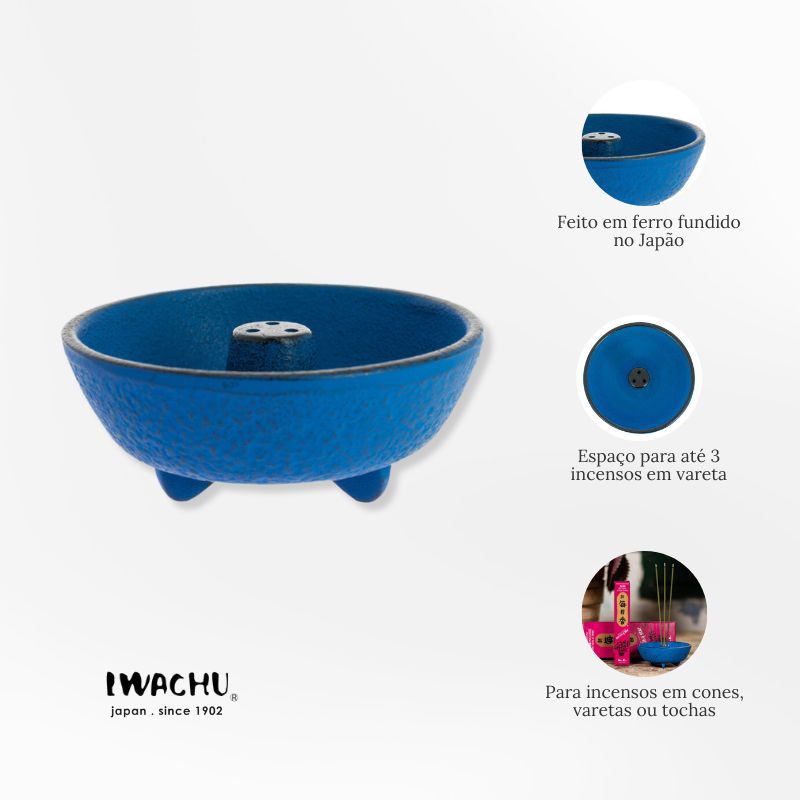 Incensário Japonês Fonte em ferro fundido