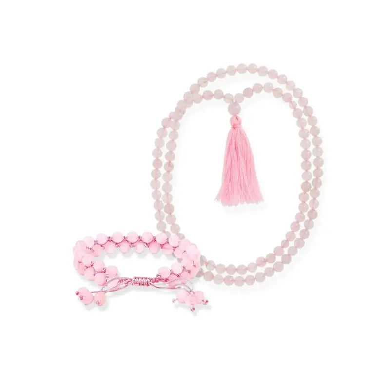 Kit de Jamapala e Pulseira de Quartzo rosa