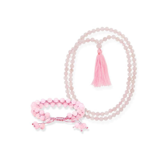 Kit de Jamapala e Pulseira de Quartzo rosa