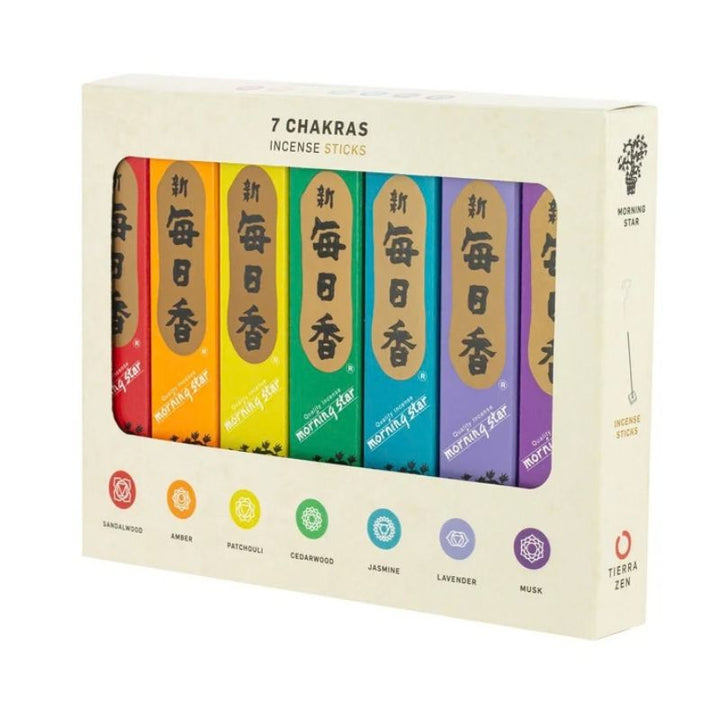 Kit de incenso japonês Morning Star - 7 Chakras