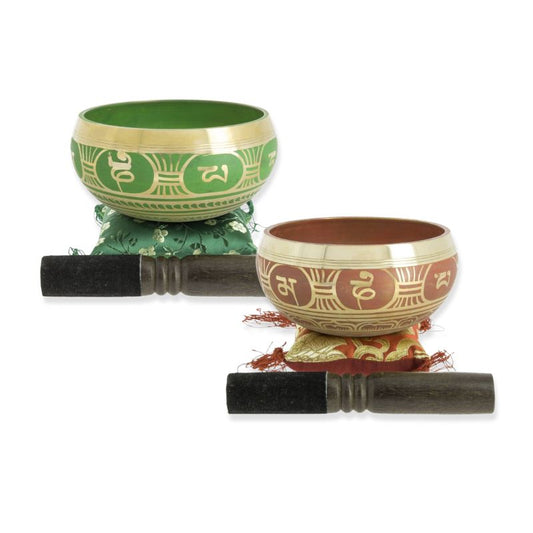 Taça tibetana Zazen com batente em madeira