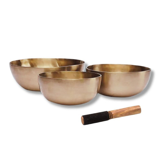 Taça tibetana Samadhi com batente em madeira