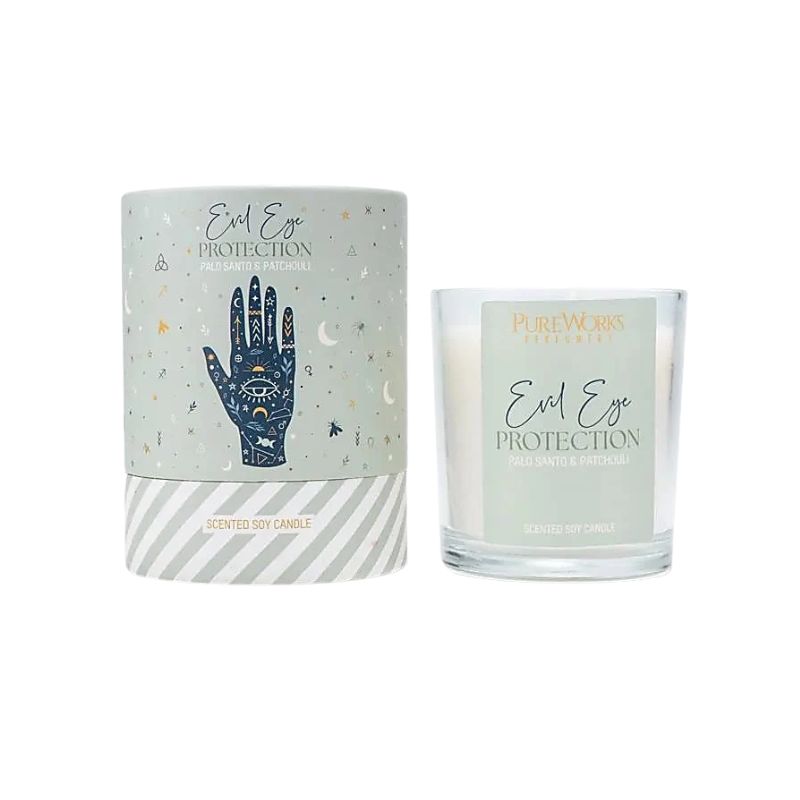 Vela de soja natural com óleos essenciais - proteção mau olhado