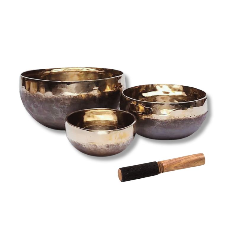 Taça tibetana Ishana com batente em madeira