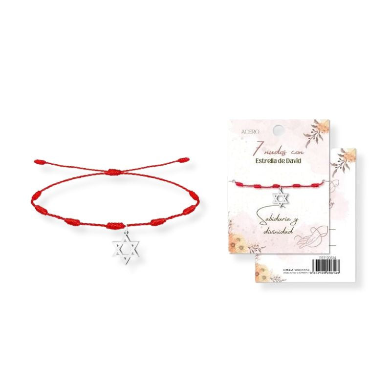 Pulseira dos 7 nós com estrela de David