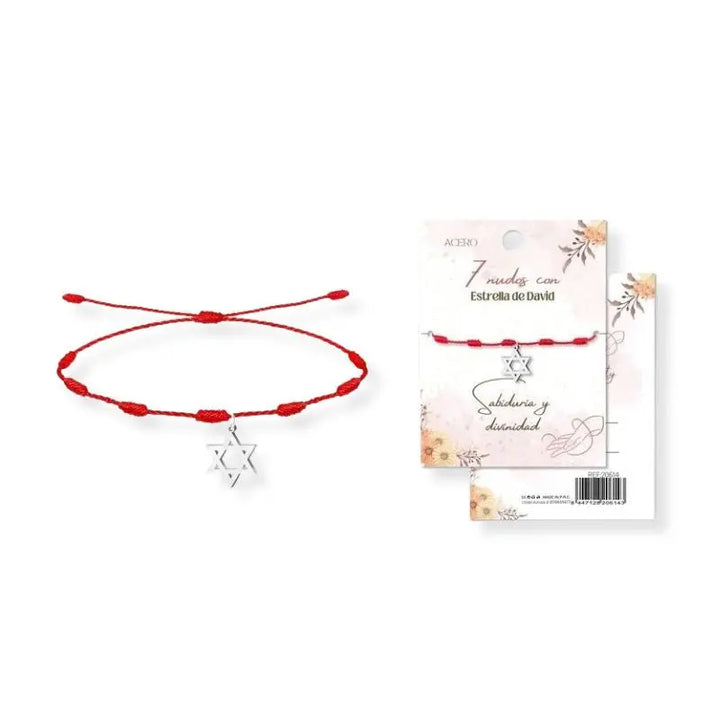 Pulseira dos 7 nós com estrela de David