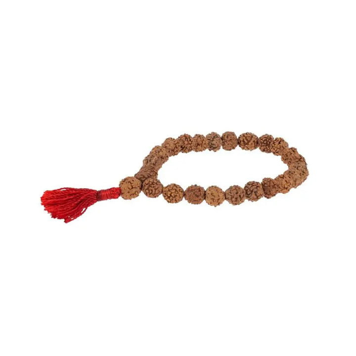 Pulseira mala de rudraksha com contas naturais para meditação