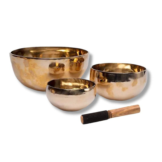 Taça tibetana Shanti com batente em madeira