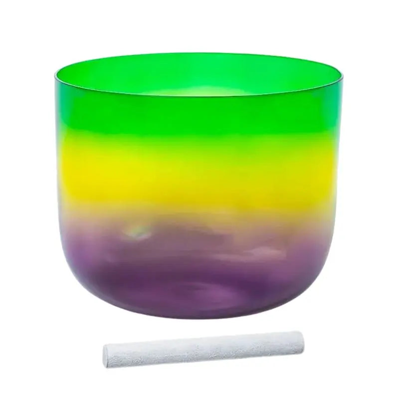 Taça sonora de cristal quartzo multicolorido de 20 cm