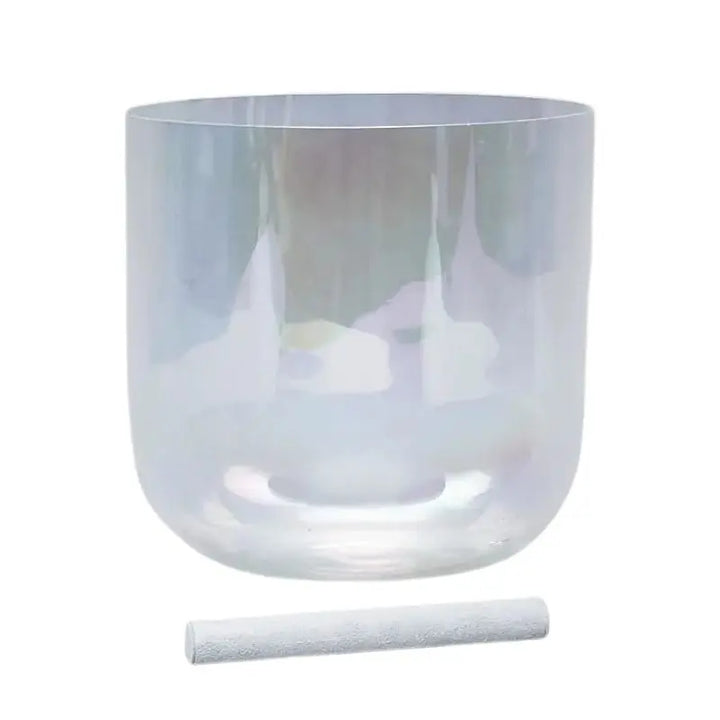 Taça sonora de cristal quartzo transparente cósmico de 20 cm