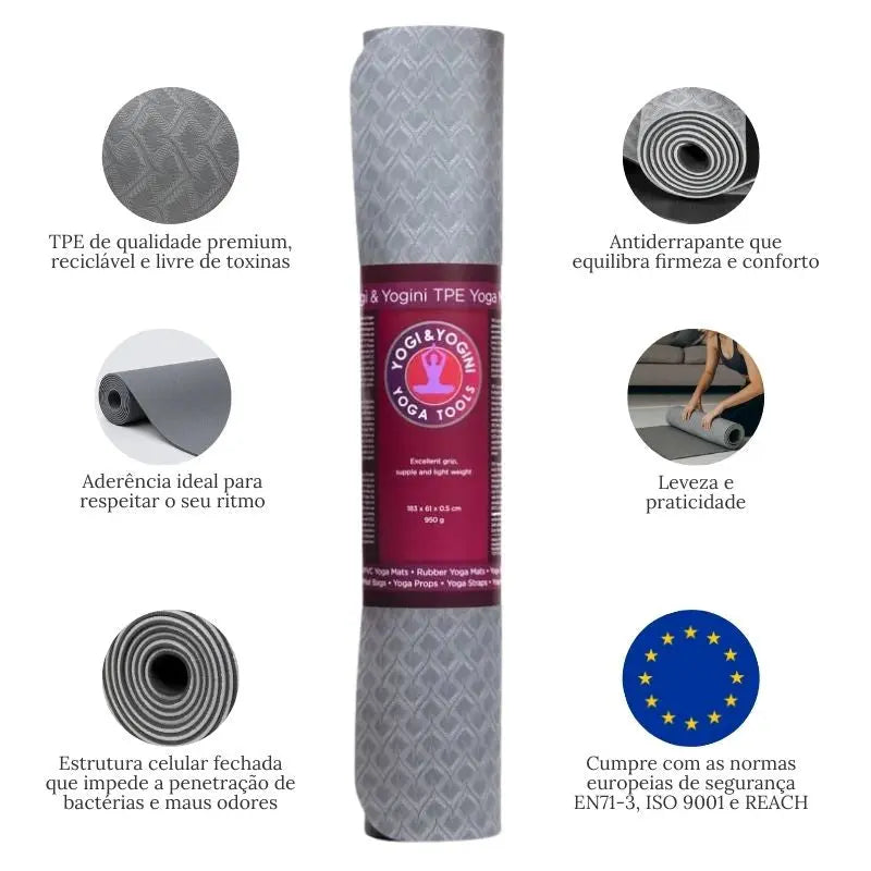Tapete de yoga Essence cinzento