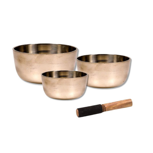 Taça tibetana Zen Koan com batente em madeira